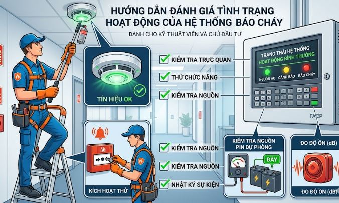 Cách đánh giá tình trạng hoạt động của hệ thống báo cháy
