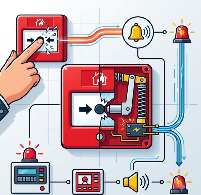 Nút nhấn báo cháy bằng tay hoạt động như thế nào?